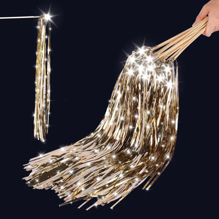 100 LED Wedding Wands — Lighted Tinsel Streamers for Send-Offs & Events
