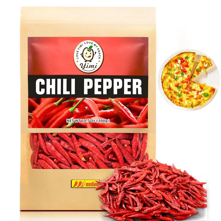 Yimi Dried Red Chilies — Medium Heat, 10.7 oz Dried Peppers
